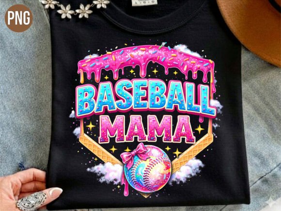Baseball Mama Pink Glitter Game Day PNG