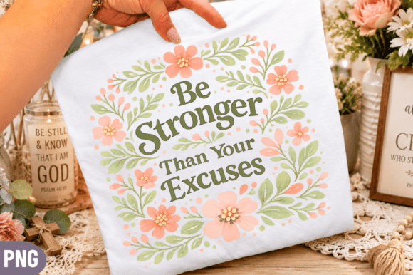 Be Stronger Floral Quote PNG Design