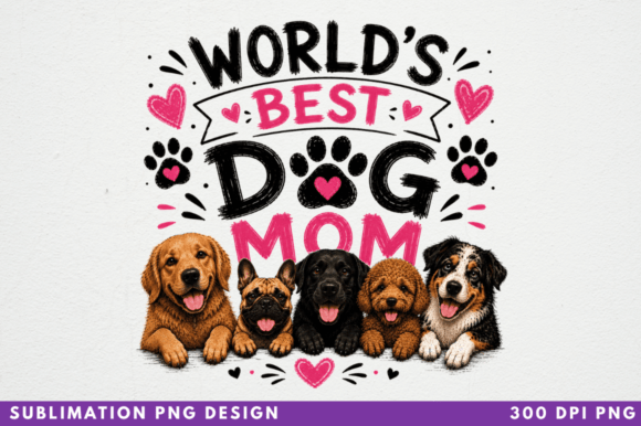 Celebrating Canine Companionship with the World’s Best Dog Mom PNG T‑shirt Design