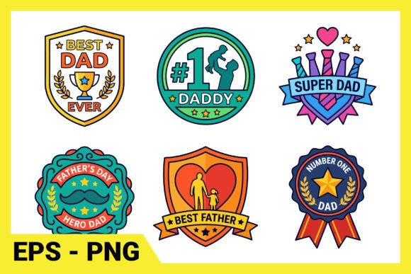 Elevate Your Father’s Day Designs with a Modern Emblem Vector Set
