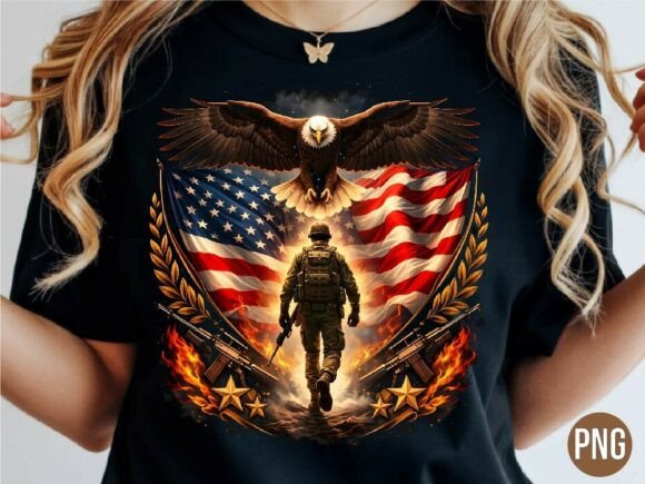 Evaluating the Veteran Military Soldier Eagle Flag PNG for Professional Design