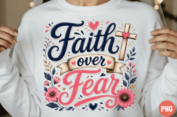 Faith Over Fear PNG: Elevate Christian Designs