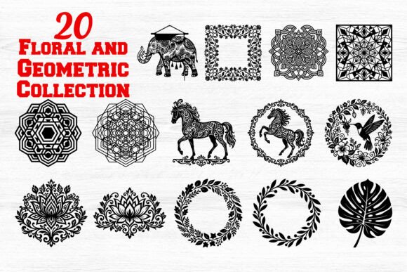 Floral and Geometric Collection SVG Set