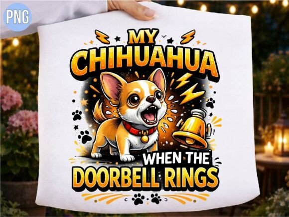 Funny Chihuahua Doorbell Dog Quote PNG: Elevate Your Creative Projects with High-Quality Digital Design