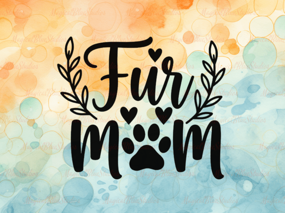 Fur Mom Paw Heart PNG Sublimation Design