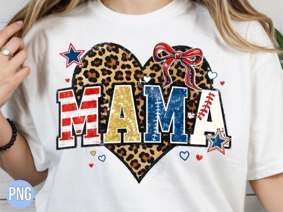 Gameday Football Mama Leopard Heart PNG