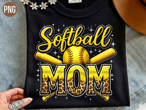 Softball Mom Leopard Sports Bat PNG: A Creative Asset for Custom Designs