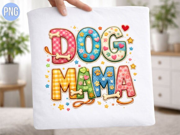 Strategic Branding with the Colorful Floral Patchwork Dog Mama PNG