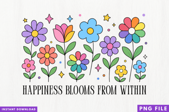 Strategic Visual Branding with Happiness Blooms Floral PNG