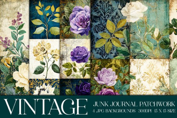 Vintage Quilt Style Backgrounds S24